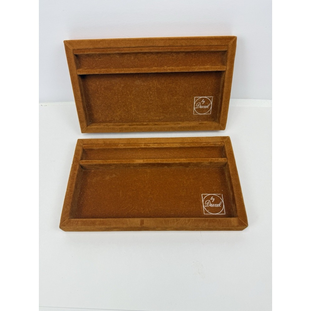 Drexel Esperanto Jewlery Tray Felt Valet Dresser Drawer Organizer MCM Rust